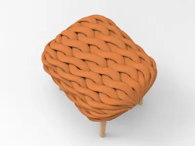 Knitted Stool Low-poly 3D model