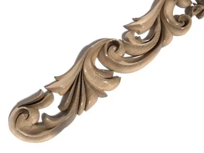 Cartouche-012 Ornate Decorative Scroll Bracket 3D model