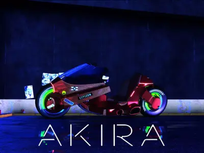 Akira motorcycle Low-poly 3D model