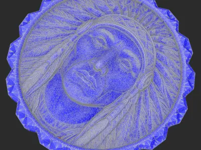 Native American coin Relief for CNC and 3D Printing 3D print model