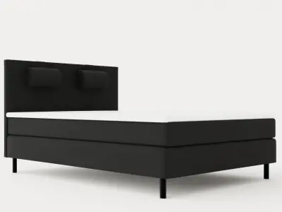 Happy Continental Bed 140x200cm Black Low-poly 3D model