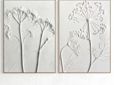 Plaster Two Photo Frame 273 Low-poly 3D model