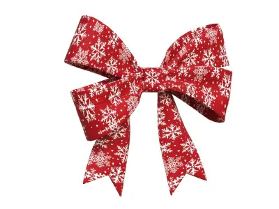 Christmas Bow Ribbon 90 Low-poly 3D model