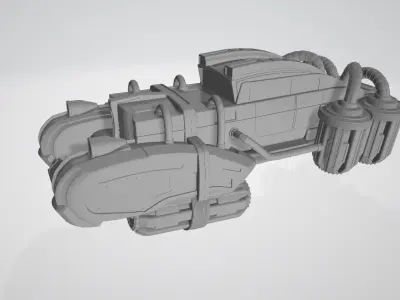 Futuristic car in retro style 3D print model 3D print model