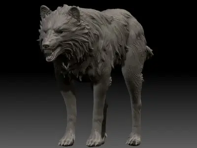 Wolf highpoly 3D model