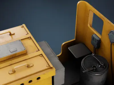 Underground Battery Electric Locomotive Low-poly 3D model