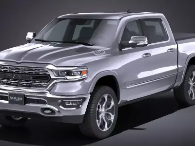 LowPoly Dodge Ram 1500 2019 Low-poly 3D model