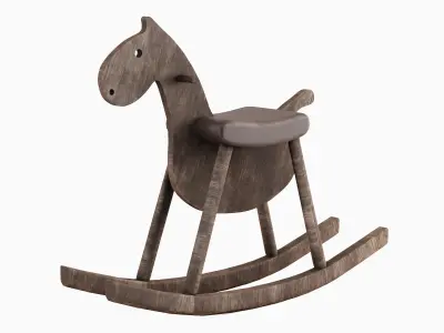 Wooden Rocking Horse 03 3D model