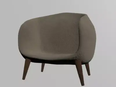 Modern fabric armchair Low-poly 3D model