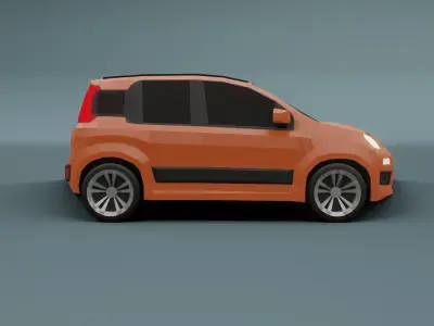 Fiat Panda 2012 low poly 3D model Low-poly 3D model