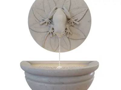 Tree Frog Stone Water Feature - Fountain 3D model