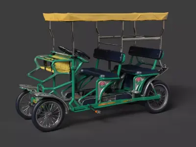 Chinese Surrey bike Low-poly 3D model