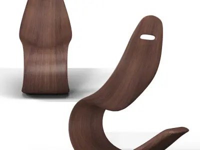 Wood carve chair 01 3D model