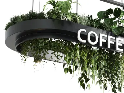 Reception Desk for Restaurant and Cafe set 01 3D model