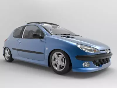 Peugeot 206 GTI 2009 interior 3D model