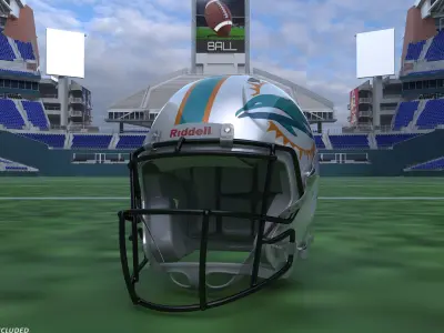 Miami Dolphins American Football Helmet 3D model