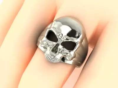 SKULL RING size 8 USA and 12 USA 3D print model