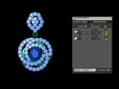 Solitaire Pendent Cambodia for natural gem 3D model