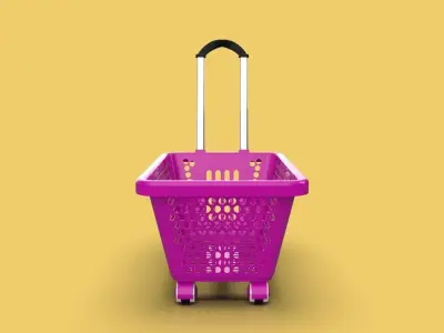 SUPERMARKET SHOPPING CART TROLLEY 3D model