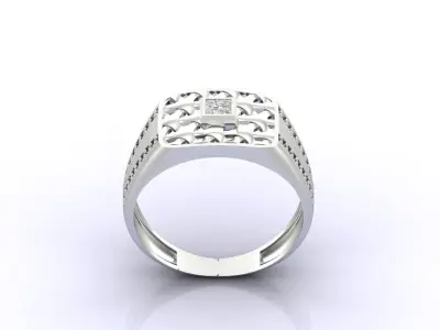 Print Ready STL 3DM  Gents Rings Diamond Men Ring  3D print model 5