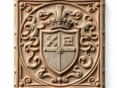 Royal Crest Relief Stone model pack Low-poly 3D model