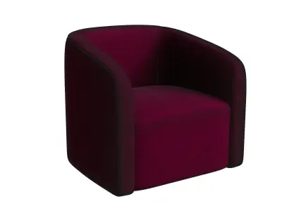 Velvet Campbell Club Chair 3D model