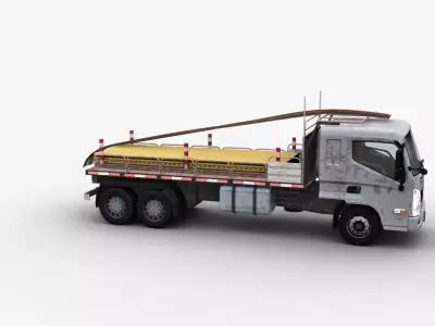 Construction Truck with interior Low-poly 3D model