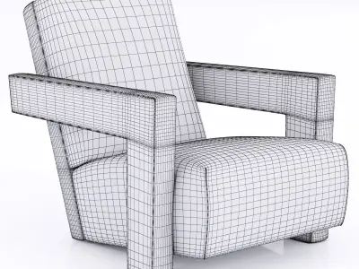 Pair of Gerrit Thomas Rietveld Chairs 3D model