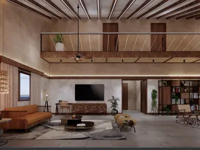 Resort - Cottage - bedroom - interior 3D model