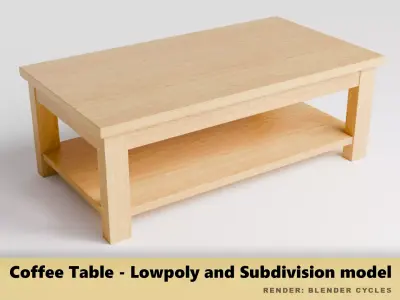 Coffee Table 08 Low-poly 3D model