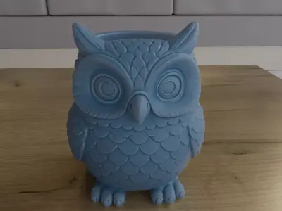 Cute Owl Planter STL File 3D Printable Model 3D print model