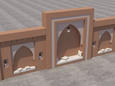 Traditional Moroccan Seat Marrakech 3D model