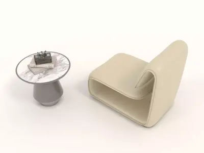 Modern Coffee Table and Armchair Set 41 3D model