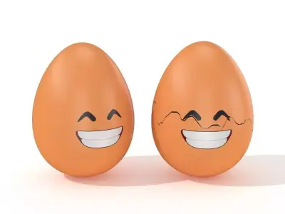 Egg Cracked Emoji N010 Low-poly 3D model