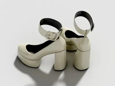 High Heel Female Platform Shoes 3D model