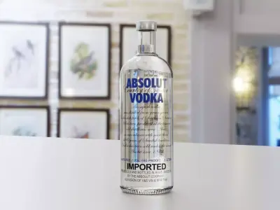 Absolut Vodka Bottle Low-poly 3D model