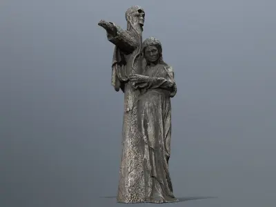 woman Statue Low-poly 3D model
