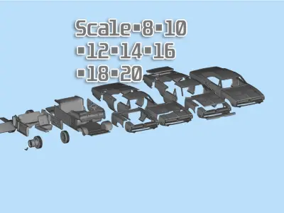 Car 3d printing models Charger second gen with interior 3D print model