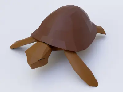 Turtle 3d model origami Low-poly 3D model