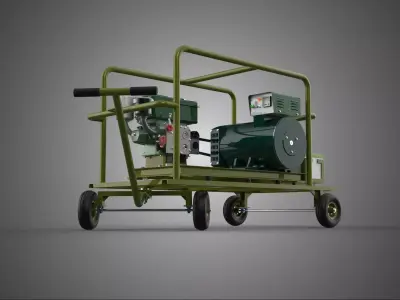 MILITARY ARMY TACTICAL POWER GENERATOR SET GENSET DIESEL ENGINE 3D model
