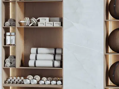 A Rack with gym equipment 03 3D model