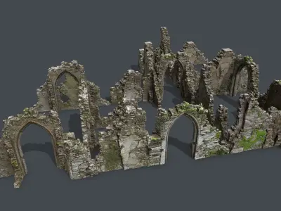 old ruins Low-poly 3D model