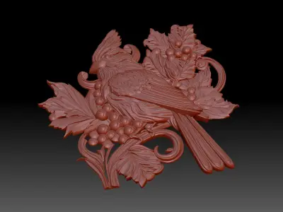 Bird  red Cardinal 3D print model