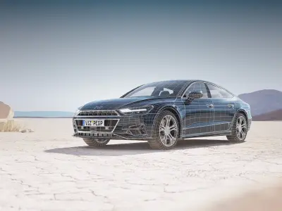 Modern luxury sedan unbranded 3D model