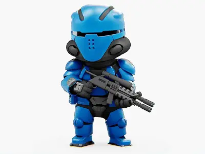 TOON TROOPER UV-500 Rigged for Unreal Engine - Unity - MIXAMO 3D model