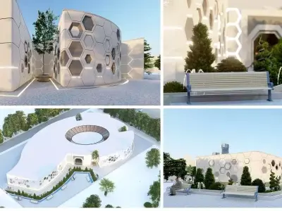 Cinema project plan 2d and 3D Model 3D model