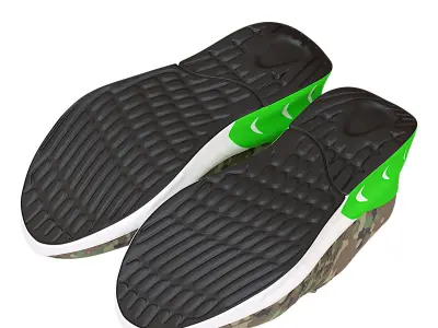 shoes camouflage nike sneaker with soles Free 3D model