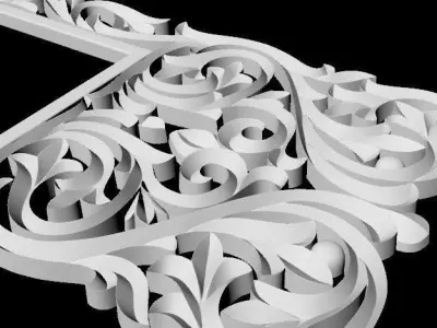 Central decor ornament for furniture 3D model 1079