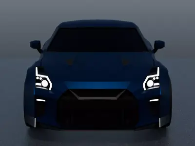 Nissan GT-R 3d low-poly Model Low-poly 3D model