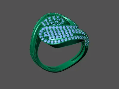 Womens Rings With Stone Ring Ready STL 3DM Models Rings women 3D print model 28